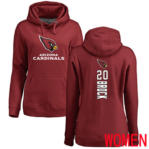 Arizona Cardinals Maroon Women Tramaine Brock Backer NFL Football #20 Pullover Hoodie Sweatshirts
